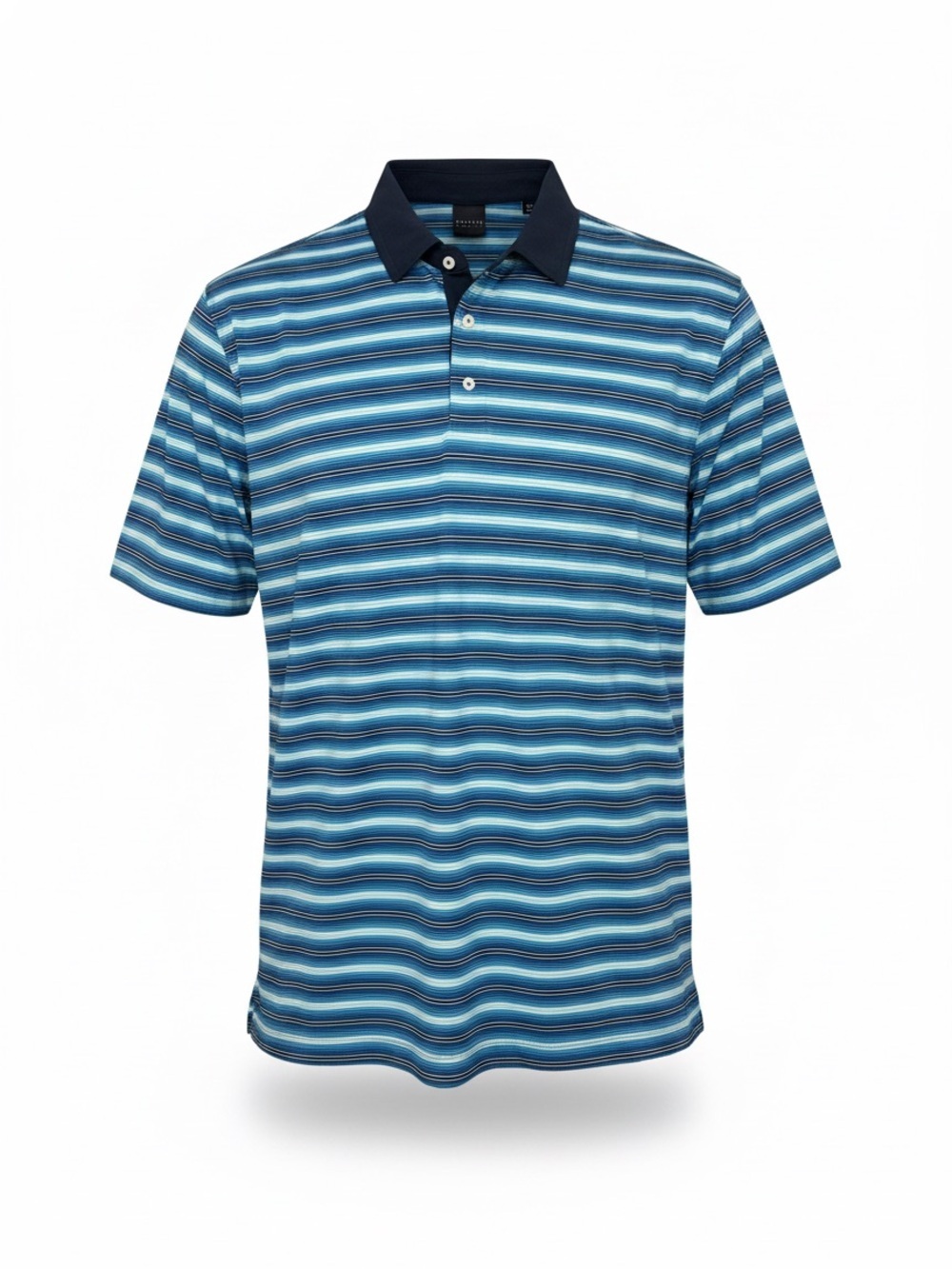Dunning Golf Polo Shirt XXL Blue Striped Performance Stretch Mens